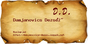 Damjanovics Dezső névjegykártya