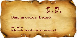 Damjanovics Dezső névjegykártya